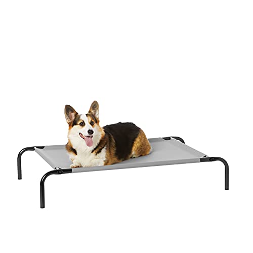 Amazonベーシック ペットベッド 犬 猫 脚つきコット型 メッシュ 109 x 66 x 19cm Mサイズ グレー