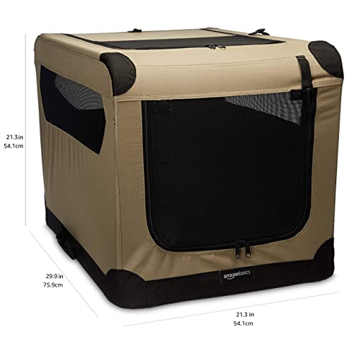 Amazonベーシック イヌ ソフトクレート ペットキャリー 折りたたみ可能 76L x 54W ...