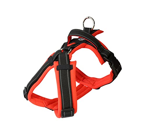 Hakusan ゼロハーネス 負担軽減 犬用ハーネス サイズ調整可 簡単着脱 夜間反射材 軽量 通気 ハンドル付き ネームプレート M サイズ