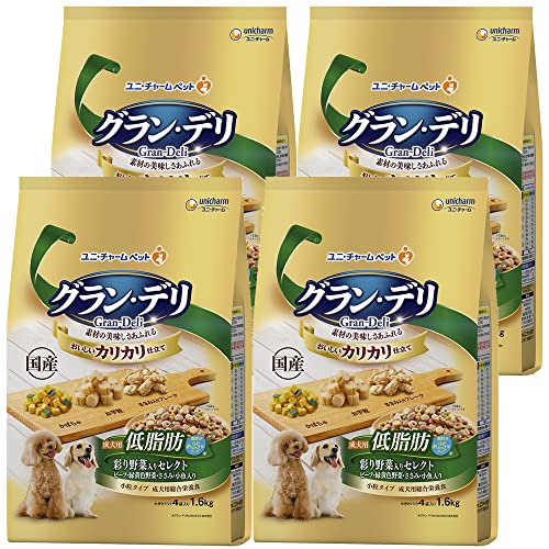 【ケース販売】グラン・デリ ドックフード ドライ カリカリ仕立て 成犬用 低脂肪 彩どり野菜入りセレクト 脂肪分約25%カット 6.4kg(1.