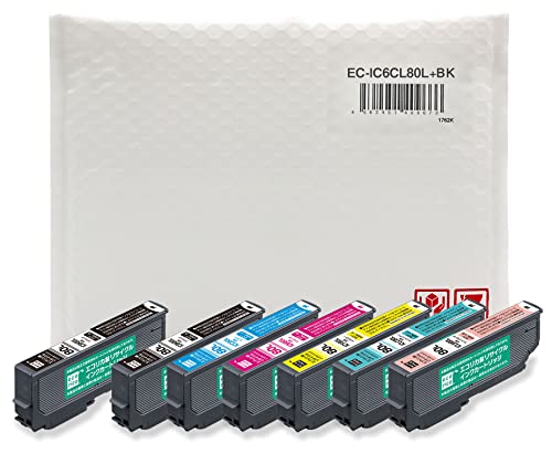 乐天商城 - 【】エコリカ エプソン IC6CL80L+ブラック対応リサイクルインク 6色パック+ブラック EC-IC6CL80L+BK (ECI-E80L6