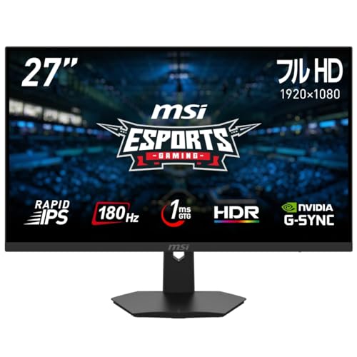 【】MSI G274F ゲーミングモニター Rapid IPSパネル 鮮やかな発色 27インチ/180Hz/1ms(GTG)/G-Sync Co