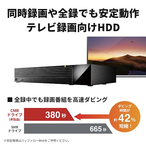 クロスワン　楽天市場店のバッファロー 外付けハードディスク 8TB テレビ録画 USB3.2(Gen1)対応 外付けHDD HDV-LLDC8U3BA/N｜アングル2