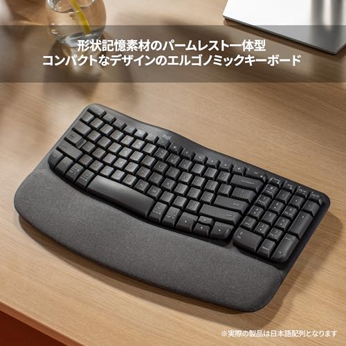 ロジクール WAVE KEYS K820 疲れにくい エルゴノミックキーボード Bluetooth Logi Bolt 日本語配列 ワイヤレスキ