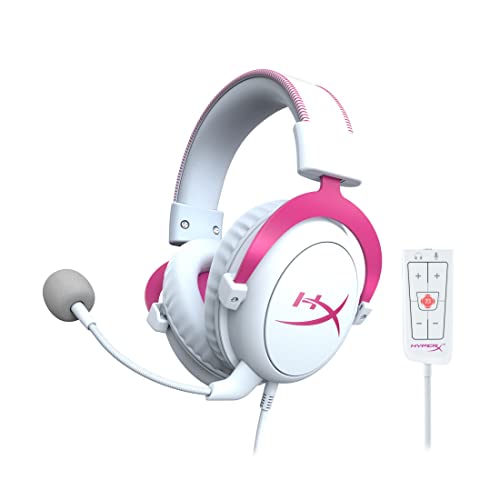 HyperX Cloud II ゲーミングヘッドセット 7.1バーチャルサラウンドサウンド対応 USBオーディオコントロールボックス付属 ピンク