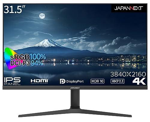 JAPANNEXT 31.5インチIPSパネル搭載 昇降式スタンド採用4K解像度（3840x2160）液晶モニター JN-IPS315UHDR-