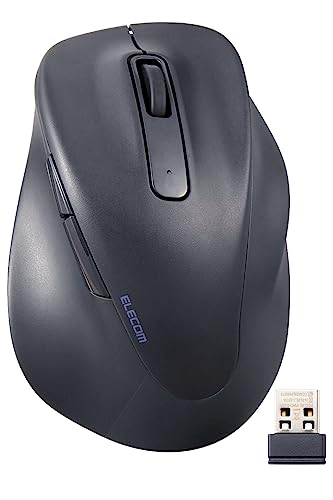 エレコム マウス ワイヤレスマウス EX-G 無線2.4GHz 静音 Mサイズ 5ボタン 「AskDoctors評価サービス」認証 抗菌 ブラッ