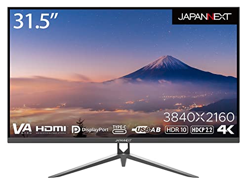 JAPANNEXT 31.5型 4K液晶モニター USB Type-C(最大65W給電対応） JN-V315UHDR-C65W HDMI DP