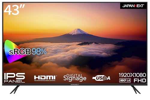 JAPANNEXT IPSパネル搭載43インチ大画面 フルHD(1920x1080) 液晶モニター JN-IPS43FHD-U/HDMI USB