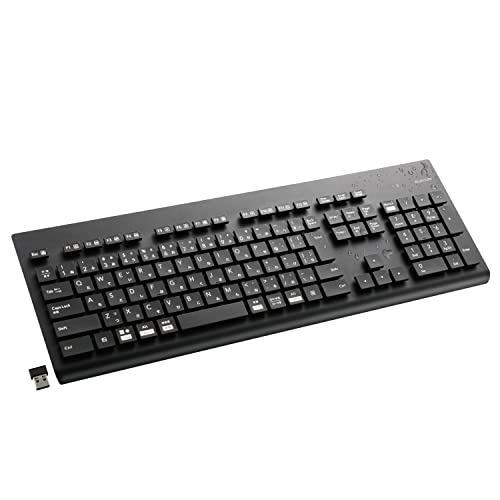乐天商城 - エレコム 洗える ワイヤレスキーボード 防水 IPX5対応 メンブレン フルサイズ テンキー付 抗菌 ブラック TK-WS02DMKBK