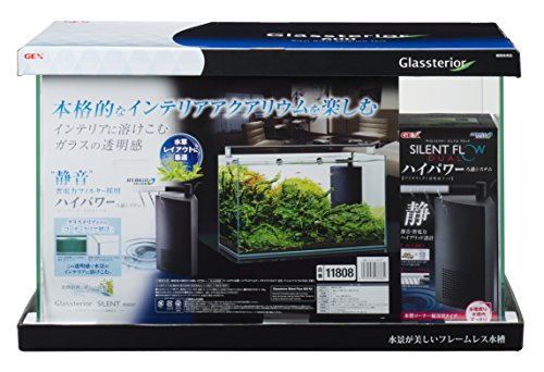 乐天商城 - ジェックス GEX AQUARIUM グラステリアサイレント600ST 静音フィルター付 水槽3年フレームレス水槽W60×D30×H36cm 約