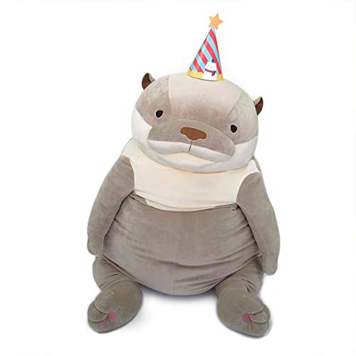 乐天商城 - シナダグローバル もちシリーズ もちかわうそ グレー (XXL) 50×50×65cm ぬいぐるみ カワウソ アニマル MOKW-1800G