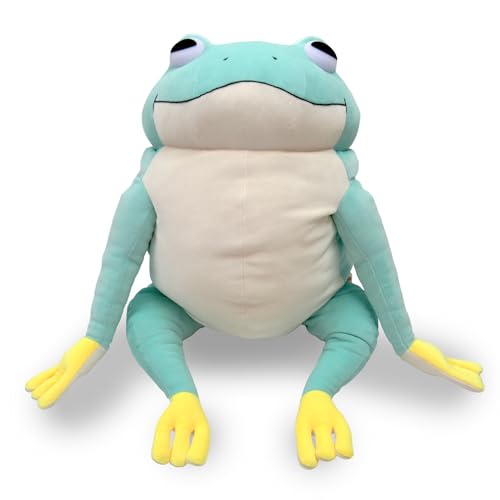 シナダグローバル もちシリーズ もちかえる 水色 (XL) 35×35×50cm ぬいぐるみ カエル アニマル MOKR-0880LB
