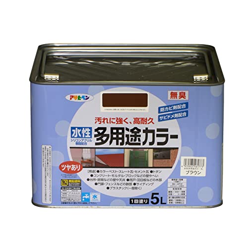 アサヒペン 水性多用途カラー 5L ブラウン