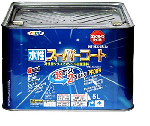 アサヒペン ペンキ 水性スーパーコート 水性多用途 ミルキーホワイト 5L