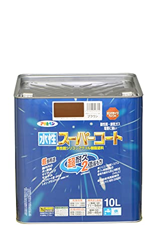 アサヒペン ペンキ 水性スーパーコート 水性多用途 ブラウン 10L