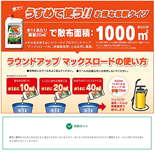 日産化学工業 除草剤 ラウンドアップマックスロード 1L×2本パック