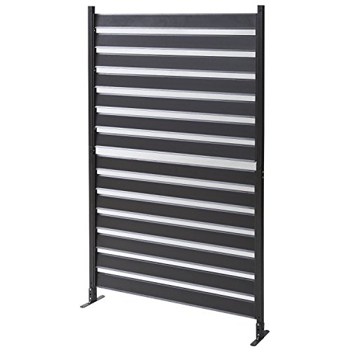 山善 アルミボーダーフェンス (幅90×高さ149cm) ダークブラウン KABF-90H