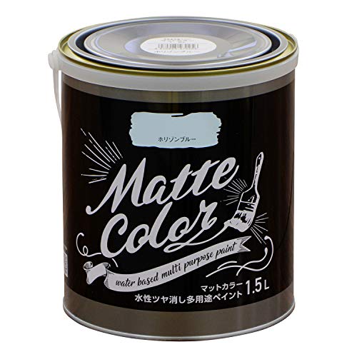 Coating, Repair, Various Materials - アサヒペン(Asahipen) 水性ツヤ消し多用途ペイント マットカラー 1.5L ホリゾンブルー