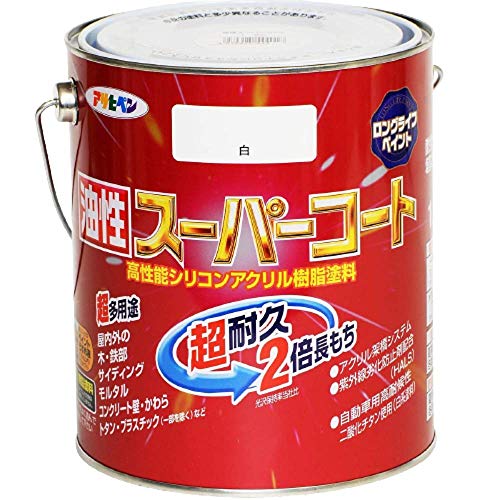アサヒペン 油性スーパーコート 1.6L 白