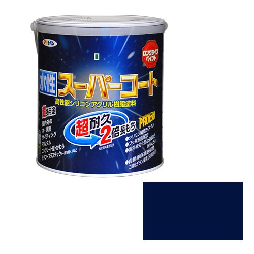 アサヒペン ペンキ 水性スーパーコート 水性多用途 なす紺 1.6L
