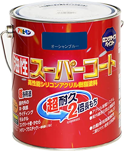 アサヒペン 油性スーパーコート 1.6L オーシャンブルー