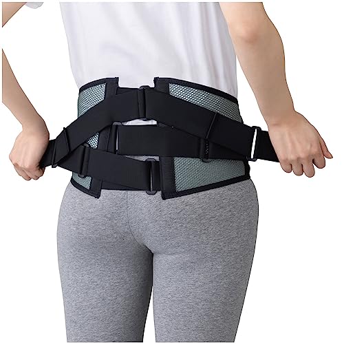 Lower Back - 腰部骨盤ベルト サポーター 男女兼用 スポーツ 作業 仕事 ゴルフ テニス 固定力 男女兼用 ブラック ワイドタイプ LL