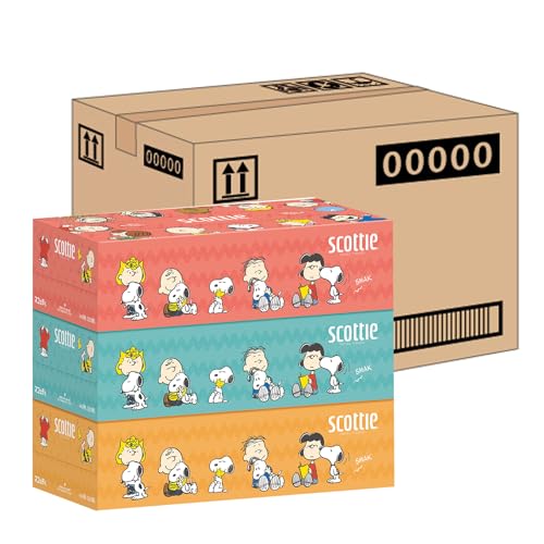 乐天商城 - 【ケース販売】 スコッティ ティシュー スヌーピー 440枚(220組) 3箱 ×18入り