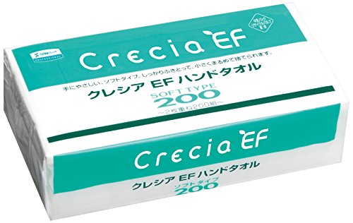 【ケース販売】 クレシア EF ハンドタオル ソフトタイプ 中判サイズ 2枚重ね 200組(400枚)/パック ×30パック入 37005
