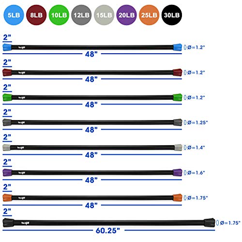 イエスフォーオール(Yes4All) ウエイトバー ワークアウトバー トータルボディワークアウト用 ブラック 4.5kg 長さ122cm 【日本