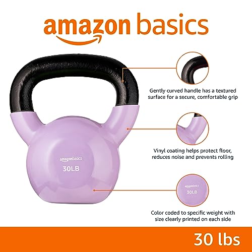 Amazonベーシック ケトルベル ビニールコーティング 13.6kg ライトパープル