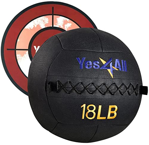 イエスフォーオール(Yes4All) ソフトメディシンボール ウォールボール ピュアブラック 全身ダイナミックエクササイズ用 8.1kg 【日本