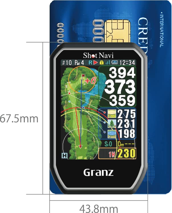 Shot Navi(ショットナビ) Granz WH ゴルフGPS タッチパネル どでか文字 超軽量54g ...