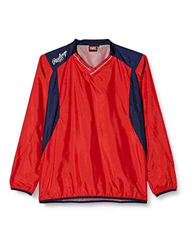 ローリングス(Rawlings) 野球 大人用 チーム 長袖 ウインドジャケット(裏メッシュ) AOS12S100 レッド/ネイビー サイズ S