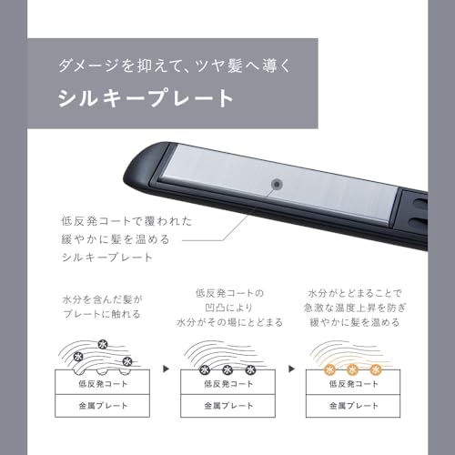 サロニア スムースシャイン ストレートヘアアイロン グレー 24mm SAL23105GR