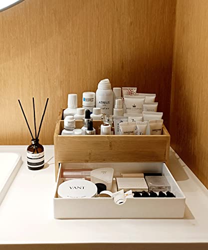 アイモハ 収納ボックス メイクボックス 木製 コスメボックス 卓上 小物入れ 小物収...