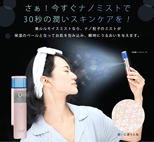ハンディミスト 美ルル モイスミスト 美顔器 携帯用 KRD1028 スキンケア 保湿 乾燥肌 毛穴ケア 女性スチーマー (スノーホワイト)