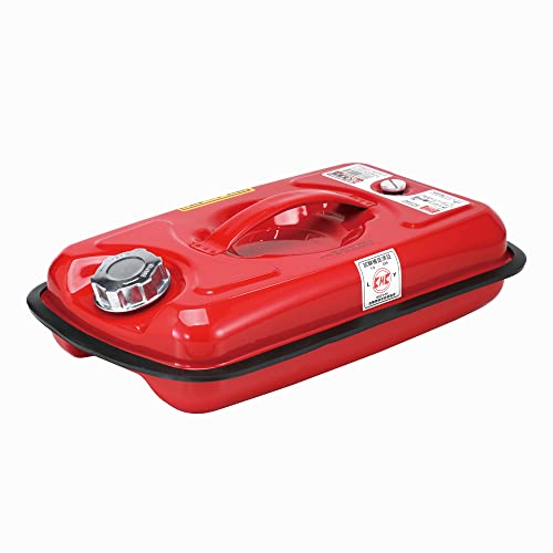 エマーソン(Emerson) ガソリン携行缶 5L 消防法適合品 KHK/UN 鋼板厚0.8mm 重ね置き 縦型グリップ 亜鉛メッキ鋼板 伸縮式