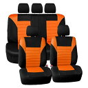 FHグループ(FH Group International) 自動車用シートカバー フルセット オレンジ 3Dエアメッシュ ユニバーサルフィット
