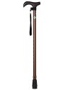 ストリックスデザイン 杖 踏ん張りつえ先ステッキ 太め ブラウン 茶 約75~95cm(使用時全長) 杖先19mm 9段階調節 SGマーク SB