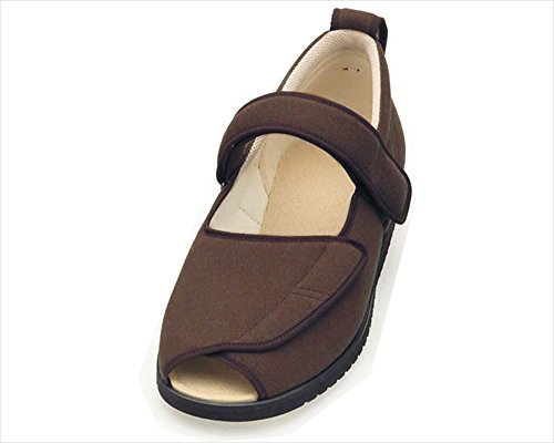 介護シューズ あゆみ オープンマジックII 施設・院内用 ブラウン Lサイズ(23.0~23.5cm) 足囲3E 両足