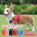犬 ハーネス リード付 首輪 簡単装着 小型犬 中型犬 可愛い 夜間反射材 サイズ調整可 ペット 散歩 おしゃれ 送料無料