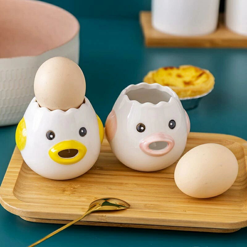 エッグセパレーター ひよこ 卵黄分離器 卵黄身分け 卵黄身分け器 黄身取り器 おもしろ 可愛い セラミック 卵 黄身 白身 分離道具 調理器具 キッチン便利用品のサムネイル
