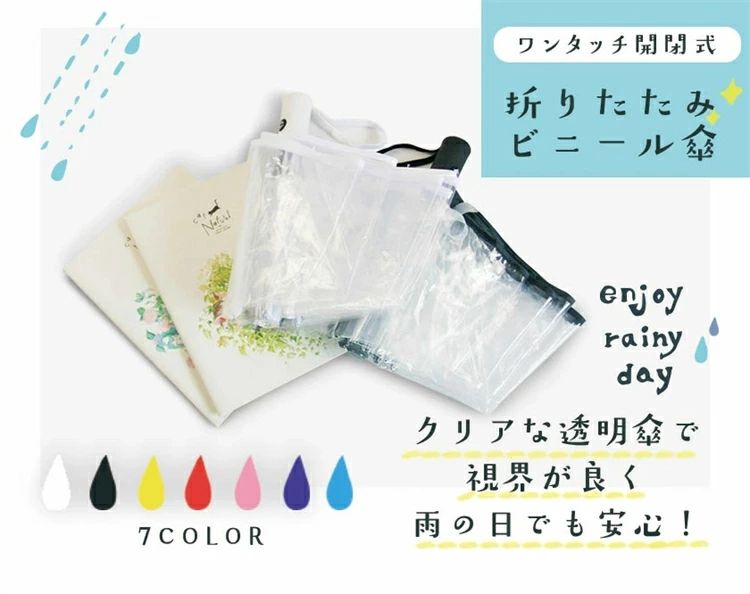 折りたたみ ビニール傘 折りたたみ傘 クリア 透明 自動開閉 8本骨 97cm 軽量 ワンタッチ 丈夫 大きい サイズ おしゃれ 男女兼用 メンズ 傘 梅雨対策 折りたたみ 折り畳み傘 折り畳み 傘 かさ カサ 雨傘 シンプル 無地 透明