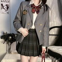 スーツ 女の子 入学式 なんちゃって制服 セット 卒業式 グレー 韓国 制服 ジャケット ブラウス スカート 長袖 ブレザー 女子高生 160 スーツコート プ...