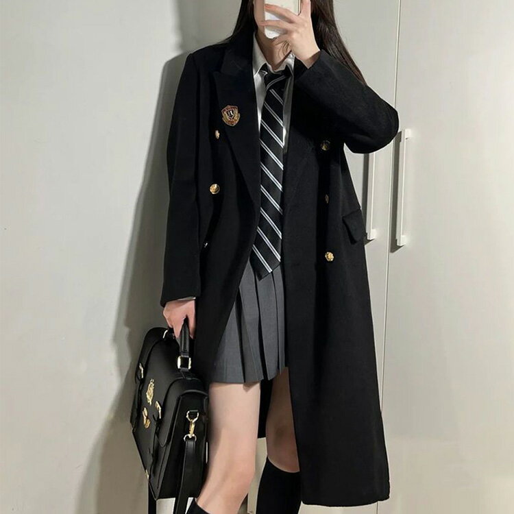 スクールコート 学生 コート 女子 チェスターコート ダッフルコート あったか ロングコート 卒業式 女の子 レディース ジュニア コート アウター jk 制服 卒服 韓国 女子高生 JK 高校生 中学生 学生 通学 秋冬 ブレザー 軽い 無地 ロング丈 通勤 通学 おしゃれ