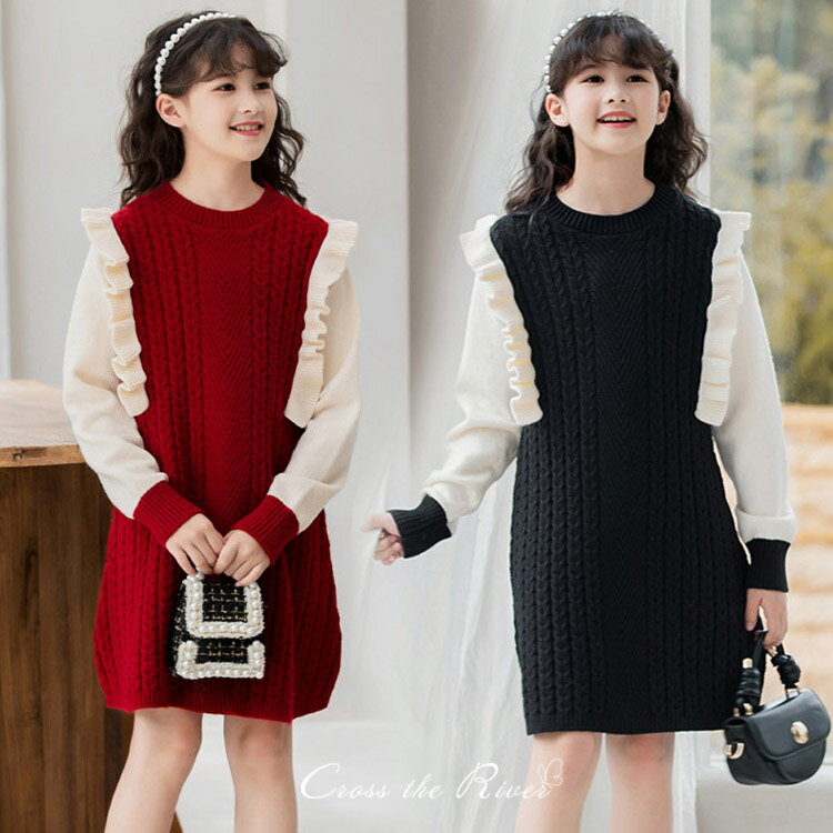 入学式 スーツ 女の子 ニット 卒服 ワンピース 長袖 卒業式 小学校女子 黒 赤 小学生 フォーマル 韓国 子供 ジュニア 膝丈 発表会 ピアノ発表会 キッズ お受験 女子 ニットワンピース キッズファッション 学園祭 結婚式 学生 卒園式 プレゼント