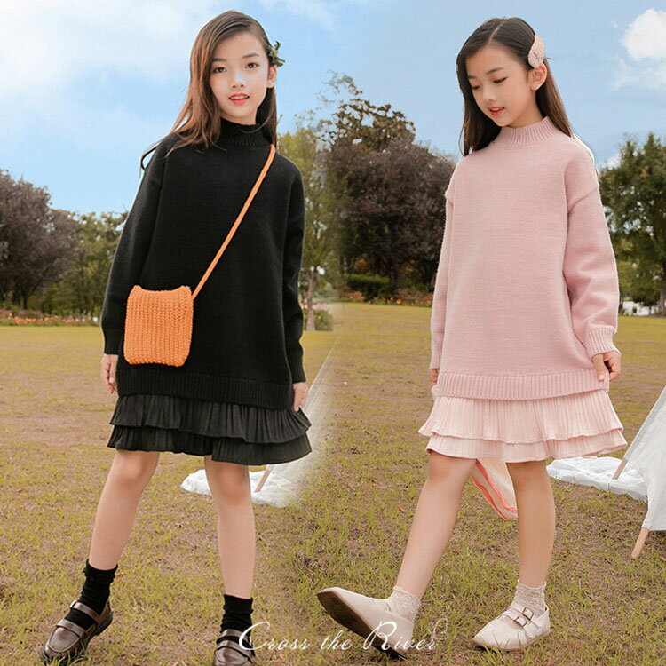 卒業式 ニット インナー 女の子 入学式 大きいサイズ 160 ワンピース 小学校女子 ピアノ発表会 小学生 ..