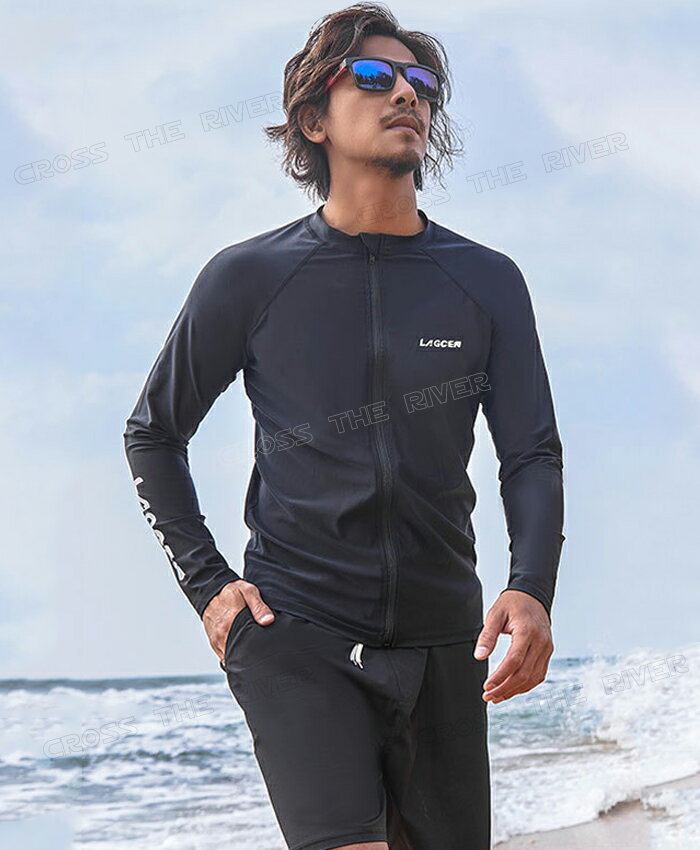 サーフィン 水着 メンズ ラッシュガード 長袖 水着 大きいサイズ 水着 メンズ 水陸両用 水着 メンズ 上下セット 長袖 水着 メンズ フィットネス スイムウェア セット パンツ レギンス 上下 トップス 前開き 単品 海 UVカット おしゃれ 水着 メンズ