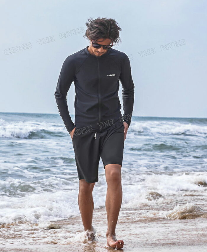 サーフィン 水着 メンズ ラッシュガード 長袖 水着 大きいサイズ 水着 メンズ 水陸両用 水着 メンズ 上下セット 長袖 水着 メンズ フィットネス スイムウェア セット パンツ レギンス 上下 トップス 前開き 単品 海 UVカット おしゃれ 水着 メンズ
